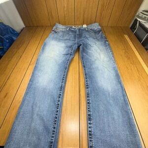 Ariat M2 Relaxed Boot Cut Jeans Mens 40x32 Blue Light Wash Western Denim Pants